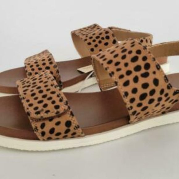 Universal Thread Natalie Easy Closure Leopard Print Strap Sandals Brown 7.5 - Picture 3 of 6